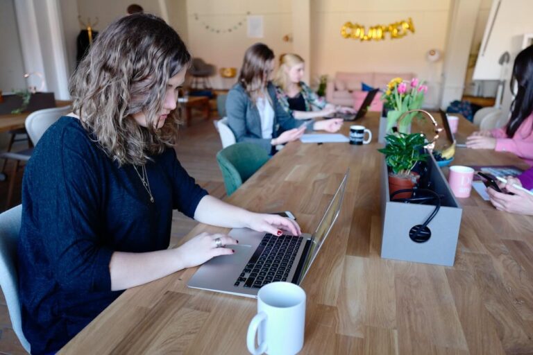 women working in a coworking space